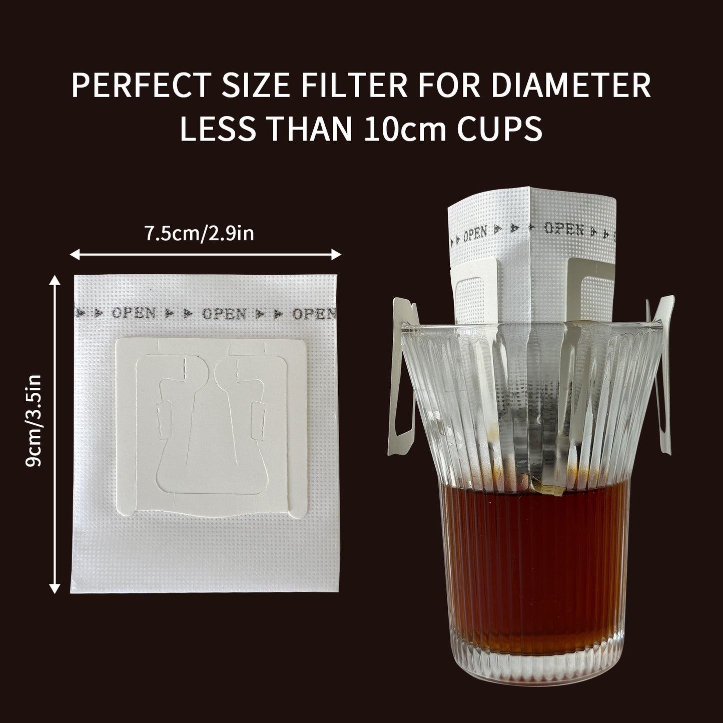 Coffee Filters Bag with Hanging Ear, Espresso Coffee Filter, mini drip coffee maker for Travel, Camping, Home, Office(50 Counts)