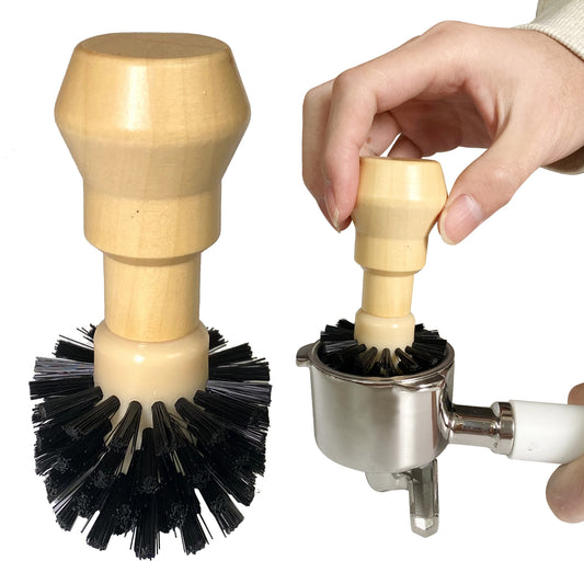 Espresso Machine Cleaning Brush Portafilter Wood Handle Tool for Breville Espresso Machine 54mm Portafilter Basket