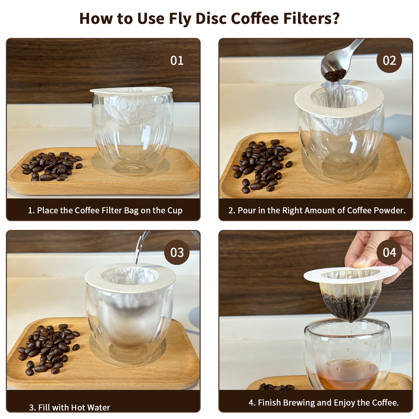 Mini drip coffee maker Compostable UFO Saucer Drip Coffee Filter Bag