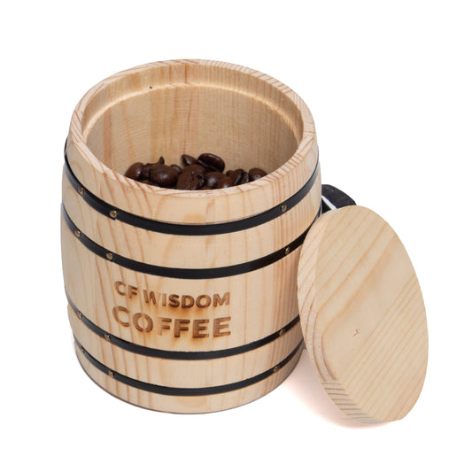 Coffee bean wooden barrel sealed jar