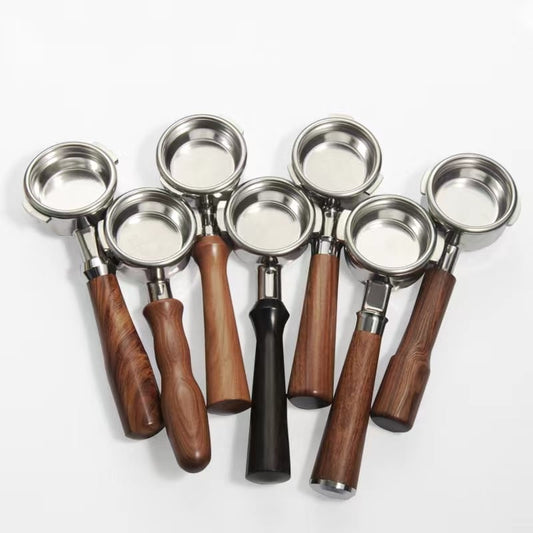 51/54/58mm Coffee Portafilter Multiple styles of wooden handles can be customized