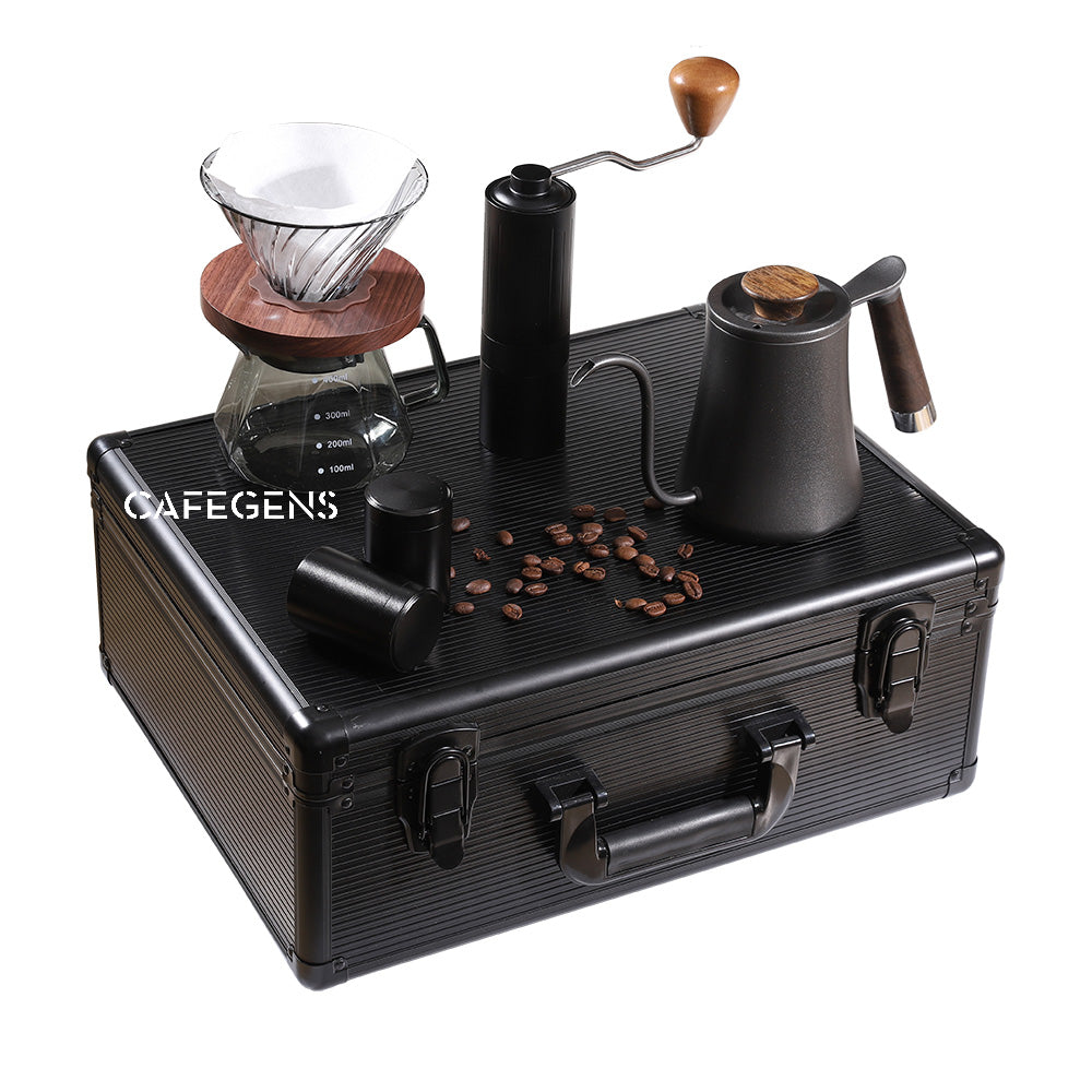 CAFEGENS All Black 6-Piece Pour Over Coffee Maker Set